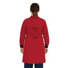 Bata Medica Antifluidos Unitalla marsupial puño con pasador de pulgar fresca suave cordones ajustables - Rojo - Ver 2