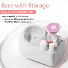 Cordless Electric Nail Drill, Rechargeable Nail File Kit For Gel & Acrylic Nails, Manicure Pedicure At Home/Salon, Perfect Gift For Women & Daily Essentials - Pink - View 5
