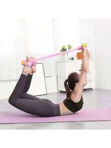 一根四管/六管弹力瑜伽阻力带，多功能拉力绳，带手柄的健身阻力带，适用于腹部、腰部、手臂和腿部训练，多功能踏板助推器，辅助仰卧起坐，开放式肩部设计，瑜伽、健身、训练器材，弹力管。 - 紫色 - 查看 9