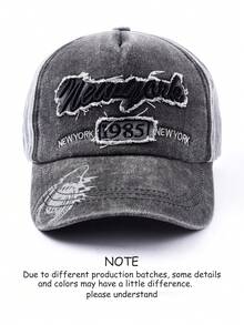 1 件字母标语刺绣印花防紫外线运动棒球帽，休闲情侣帽，时尚适合日常通勤，四季皆宜 - 彎帽 - 查看 21