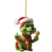 9pcs Christmas Ornaments Christmas Tree Acrylic Flat Car Hanging Decor - Multicolor - View 3