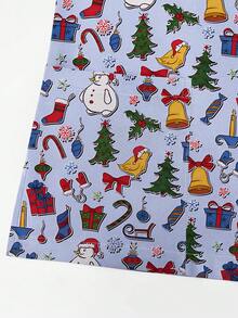 Women's Christmas Print Short Sleeve Scrub Top With Pockets, Snowman Pattern, Veterinary Uniform, V-Neck T-Shirt - Multicolor - View 5