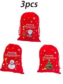 Bolsa de regalo de Navidad, Bolsa con cordón de Navidad, Bolsa para joyas, Bolsa de almacenamiento de dulces, Bolsa de transporte de juguetes, Bolsa de frutas, Papá Noel, Bolsa de regalo con árbol de Navidad, Bolsa de maquillaje, Bolsa de almacenamiento conveniente
