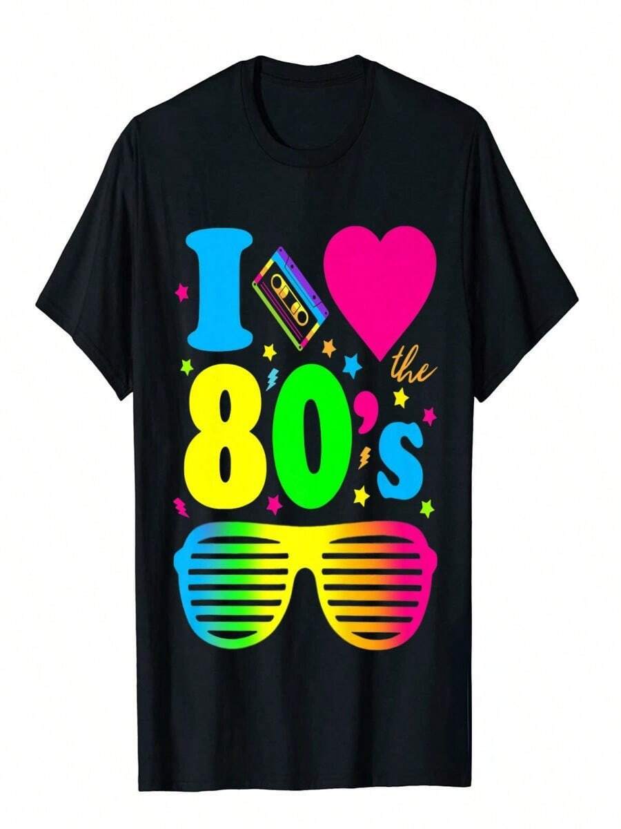 2025 Champion Tank Davis All Match American Fashion Brand Printed Men's And Women's Loose Summer Loose Short Sleeve T Shirt - 黑色 - 查看 1