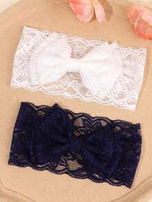 1pc White Lace Headbands For Baby,Solid Color Elegant Hair Bow Hairbands For Toddler Girls,Wedding Holiday Party Headwear For Kids,Kids Baby Hair Accessories Love Valentine