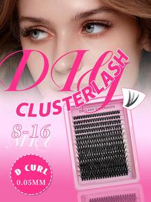 New 280pcs/14Rows 5D Fluffy DIY Lash Clusters 30D/40D/50DNatural Thick Eyelash Clusters D/DD/CC Curl Wispy Individual Lashes 8-16mm Mix Cluster Eyelash Extensions,Home Use Eye Lash Extension,Mother Day Gift