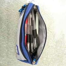 A Double-Layer Large-Capacity Pencil Case For Boys, Girls, Artistic Youth, Canvas, Simple Japanese-Style Stationery Bag And Pencil Case For Primary And Secondary School Students