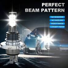 2pcs 9003/H4/HB2 LED Headlight Bulb Kit, 100W 7000LM Super Bright White High/Low Beam 6000K 12-24V