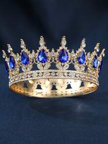 1件女士水钻装饰皇冠设计奢华头饰皇家皇冠新娘优雅头饰活动派对节日装扮头饰，准新娘，头冠 - 彩色 - 查看 23