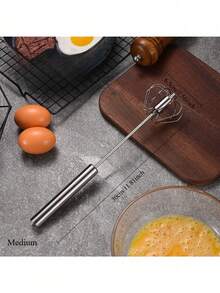 1 قطعة خلاط متعدد الوظائف 4 سرعات يدوي - بدون بطارية مطلوبة، للتشغيل باليد للخبز والطهي، خفاقة بيض نصف آلية منزلية، فرامة حليب من الفولاذ المقاوم للصدأ، خفاقة بيض