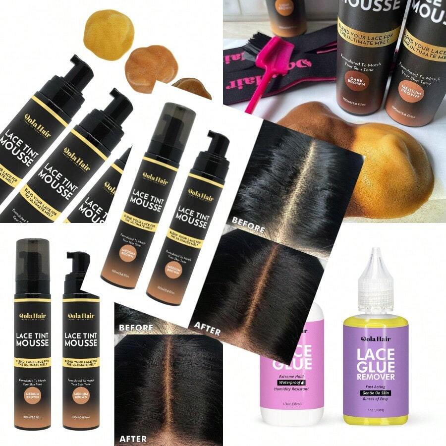 Lace Tint Spray Mousse For Lace Front Wigs Melting Foam Hair Mousse Wig Glue And Installation Kit