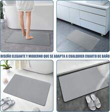 60x39cm Tapete para Baño Diatomita, Tapete Piedra para Secado Rápido, Alfombra de Baño Antideslizante Superabsorbente, Adecuado para Sala de Estar, Ducha y Dormitorio - 1 - Ver 3