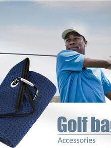 3 Pieces Of Waffle-Weave Golf Towels In Multiple Styles (30cm X 30cm), Golf Club Cleaning Towels