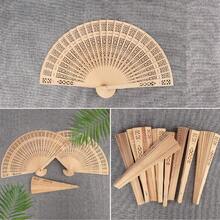 GNIEMCKIN 50 PCS Wooden Hand Fans 8 Inch Foldable Wedding Hand Fans With Engraving Perfect For Birthdays Home Decor Wedding And Parties - 50PCS - View 6