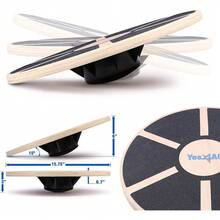 Tabla de Equilibrio de Madera Versátil, Entrenador para Terapia Física, Escritorio de Pie y Entrenamiento de Núcleo con Estabilidad en Ejercicios - rojo - Ver 7