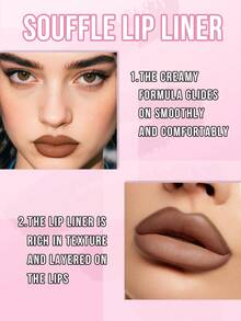 Misslyn 1pc Smooth Lip Liner, Colorstay Long-Lasting Rich Color, High Pigment Matte Lip Makeup, Soft And Smooth Touch, Ultra-Fine Natural Finish, Suitable For Daily, Party And Y2K Looks, Brand Makeup Cosmetics - #802 - View 4