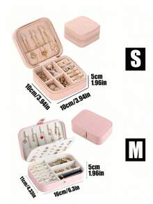 1个大容量首饰收纳盒，旅行首饰整理盒，化妆品收纳盒，多隔层首饰展示盒，礼品收纳盒，翻盖设计，适合收纳戒指、项链、耳环、手表、口红和其他配饰，床边户外皆宜，优雅国际风，是送给女孩的理想礼物，可作包包或化妆包使用。 - 白色 - 查看 6