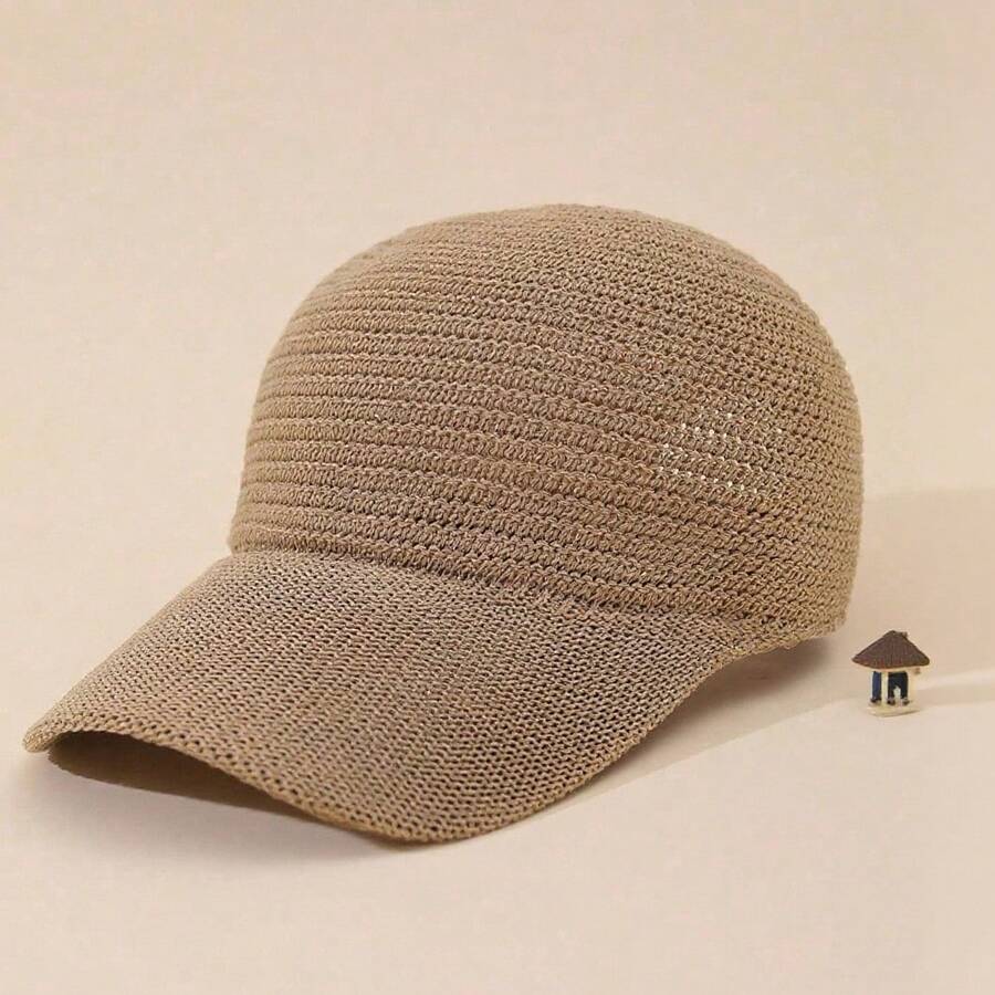 1 szt. Unisex koreański styl koronkowa wydrążona czapka baseballowa, odpowiednia na wiosnę i lato, kapelusz jako dodatek, świetny prezent na ukończenie szkoły, niezbędny w podróży, letnia ochrona przed słońcem - Beżowy - Zobacz 1