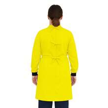 Bata Medica Antifluidos Unitalla marsupial puño con pasador de pulgar fresca suave cordones ajustables - Amarillo - Ver 2