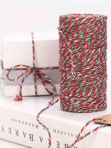 100/5m Red, Green, White Gift Wrapping Rope, Christmas Gift Packaging, Christmas Decoration Jute Rope, Christmas Party Decor, Christmas Gift DIY Bow, Handmade Craft Accessories Jute Rope, Suitable For Gift Packaging Supplies, Tags, Gift Box Packaging, Weaving DIY Crafts, Gift Decoration Supplies - Multicolor - View 4