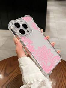 1 Piece Fashion Phone Case Does Not Include Lanyard Or Stand. TPU Luxury Black Lace Black Floral Lace Fashion TPU 1 Unit New Galvanized Four Corners Air Cushion Anti-Drop/Reinforced Transparent TPU Protective Shockproof Premium Case Compatible With Apple 17 Air/17 Professional Max. 16 Professional Max. /16 Pro/16/13 Professional Max. /12 Professional Max 11, 15 Professional Max, 14 Professional Max/, //Note 13 Pro/S23 Ultra/S24 Ultra/S25/A56 Phone Case Spring Birthday Gift - 無色 - 查看 4