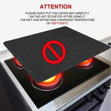 Silicone Stove Top Cover For Electric Stove, 28 X 20 Inch Pyrex Top Stove Top Cover Protector With Raised Ridges For Dish Drying, Black - 黑色 - 查看 5