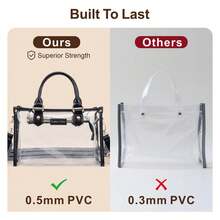 Clear Tote Bags For Women 11x5x7 - Clear Bag For Stadium Events With Inner Bag, Perfect For Sport Events Concert Work - 黑色007AAA - 查看 7