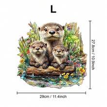 Otter Wooden Puzzle, Asymmetrical Animal Shaped Wooden Jigsaw Puzzle Toy, Unique Party Game Gift, Decorative Art Puzzle, Tabletop Magic Puzzle, Unique Children's Educational Puzzle, Holiday Gift, Adult Wooden Puzzle, Christmas Gift, Back To School Gift, Birthday Gift - Multicolor - View 11