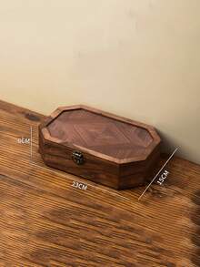 1 Stück Vintage Holz Vitrine, geeignet für Kosmetik & Schmuck, nordischer Stil Schreibtisch Aufbewahrungsbox, kann kleine Artikel aufbewahren, handgefertigte Retro Holzkiste, zum Aufbewahren von Kosmetik und verschiedenen Artikeln, Retro Holz Aufbewahrungsbox, Schmuckorganizer Box, Schreibtisch Kosmetikbox, Geschenk für Frauen - Verschiedenfarbig - Übersicht 14