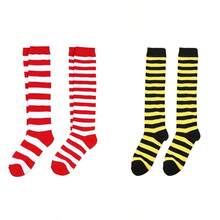 2 Pairs Striped Knee-High Socks, Cosplay Socks, Breathable Non-Slip, Suitable For Party Costumes