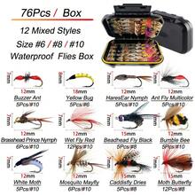 Fly Fishing Flies Kit, 24-114Pcs Handmade Fly Fishing Gear With Dry/Wet Flies, Streamers, Fly Assortment Trout Bass Fishing With Fly Box