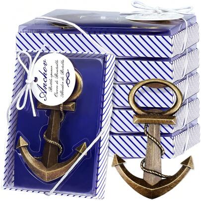 Abridor de botellas en forma de timón de barco - Divertido abridor de botellas de metal con caja de regalo complementaria. Perfecto para cerveza, refrescos y otras bebidas. Regalo ideal para fiestas en la playa y primera opción para reuniones familiares, suministros para fiestas de Navidad, cenas familiares