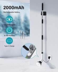 Cepillo Electrico para Baño Limpieza,[IPX7 Resistente al Agua] Cepillo Giratorio para Baño sin con 9 Cabezas de Cepillo Reemplazables,extensible ajustable para baño, cocina, coche, etc. - 1 - Ver 6