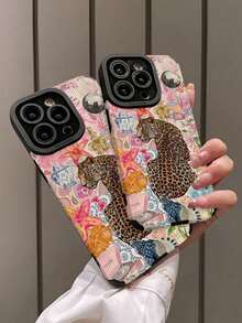 Nuevo estuche compatible con iPhone 14, 13 Pro, 16, 12/11, XR, 7/8 Plus, de estampado de leopardo, suave, a prueba de golpes y resistente a la suciedad