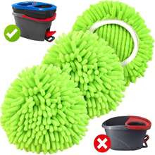 Mop Replace Head For O Cedar, Spin Mop Heads Replacements For Ocedar Easywring 1 Tank Spin Mop, Chenille Duster For Ocedar Mop Include 3 Pack Microfiber Chenille Mop Pad For Ocedar Spin Mop - MàuB - Xem 1