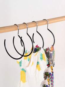 1pc Women's Black & White Waist Belt Hanger, Scarf Rack, Tie Holder, Belt Organizer, Accessory Storage Rack - Multicolor - View 3