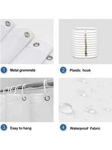 Christmas Shower Curtain, Xmas Snowflake Winter New Year Holiday Bathroom Curtain Waterproof Fabric Machine Washable With Hooks Bathroom Decor