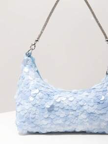 Túi đeo vai, Túi đính sequin, Túi dự tiệc cưới, Túi váy dạ hội, Phụ kiện váy dạ hội, Túi xách nữ, Đồ dùng cưới, Túi xách nữ thanh lịch, Quà tặng nữ, Ngày lễ tình nhân (Mẫu ngẫu nhiên) - Màu xanh nhạt - Xem 4