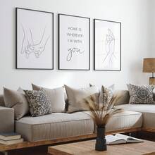 3 Stücke/Set, Leinwandkunst, gerahmte Wanddekoration, Paar-Zimmer Dekoration, Akzent für Schlafzimmer-Kopfteil, Linienkunst, romantische Wandgalerie, Wandkunst für Neuvermahlte Wohnzimmer, Valentinstag Dekoration, Hochzeitsdekoration, Zimmer Dekoration, Schlafzimmer Dekoration, Wohnzimmer Dekoration