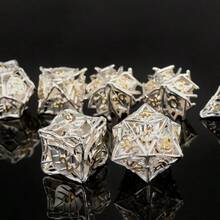 7pcs Metal D&D Dice Set, Dragon & Dungeon Themed, Suitable For Role-Playing Games And Tabletop Games - Birthday Gift, Holiday Party, And Educational Activities