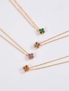 S925 Sterling Silver Necklace Four-Leaf Clover Necklace Women's Necklace For Daily Wear Fine Necklace Silver Necklace Fashionable Women Pendant Necklaces Silver Fine Chain Necklaces Gold Necklace - Four Leaf Clover - View 2