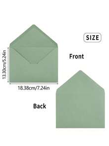 10pcs/30pcs/50pcs Envelopes Suitable For Wedding Invitations, Greeting Cards, Birthday Invitations,Christmas,Simple, Fresh And Artistic Invitation Envelope Stationery, Suitable For Valentine's Day, Graduation Season, Weddings, Parties And Gatherings To Invite Friends, Family And Best Friends,It Is Also Applicable To Festivals Such As Christmas, New Year's Day And Valentine's Day - Green - View 3