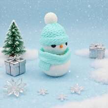 3D Printed Christmas Decoration Snowman Collectible Gift Figurine Stress-Relieving Squeeze Decorations Creative Pressure-Relieving Snowman Decorations