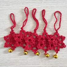 1 套/5 件手工钩针雪花挂饰、包包挂饰、家居装饰、吊坠、送给朋友的礼物、圣诞礼物 - 彩色 - 查看 15