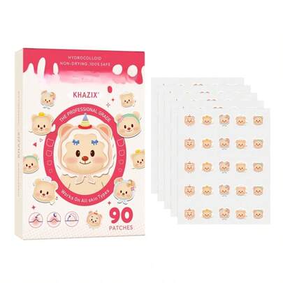 90개 귀여운 곰 모양 흉터 커버 스티커, 바디 결점 커버