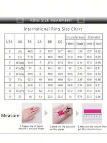 1 Simple Fashion Personality Versatile Cubic Zirconia Ring Valentine's Day Mother's Day Birthday Party Gift,Mom,Mother,Mother's Day,Gift