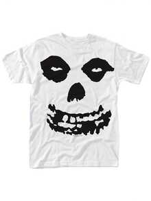 Misfits All Over Skull White Cotton T-Shirt Unisex Adults Gift Men Size S-3XL - 黑色 - 查看 1