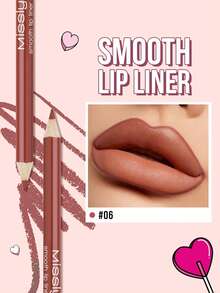 Misslyn Smooth Lip Liner Pencil, Long-Lasting Color, Intense Lip Color, Glides On Smoothly, Lip Liner, Natural Makeup Effect, High Color Payoff, Soft Pencil Core, Long-Lasting Smooth, Ultra-Matte Lip Liner Pencil, Brand Cosmetics, Facial Makeup Products, Suitable For Women And Girls, Winter Essential, Y2K Style, Fashion Versatile, Great Birthday Gift, Valentine's Day Gift, Party Essential, New Year Gift, Best Colors, Cruelty-Free And Vegan - 06 - View 4