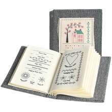 1本5.5英寸×3.9英寸刺绣针法图案书，高密度亚麻刺绣书，创意DIY刺绣针法，包含刺绣指南，适合初学者和爱好者