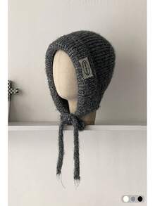 1pc Knitted Blend Sequin Embellished Balaclava Hat, Warm Knitted Beanie With Ear Flaps For Women, Autumn/Winter - Multicolor - View 15